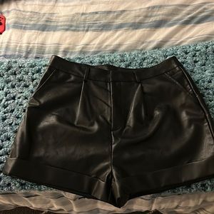 shein faux leather shorts